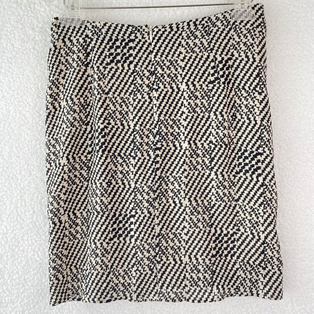Part Two AlexandraPW SK Black Cream Chevron Zigzag Draped Pencil Skirt 36 - Picture 10 of 10